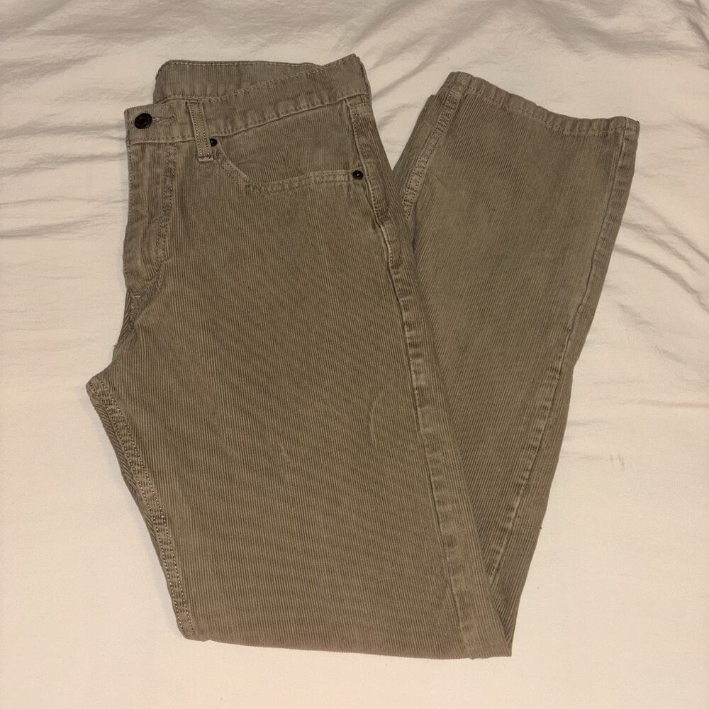 Levi's 505 Mens Beige Corduroy Pants Flat Front Straight Fit Comfort W32xL32